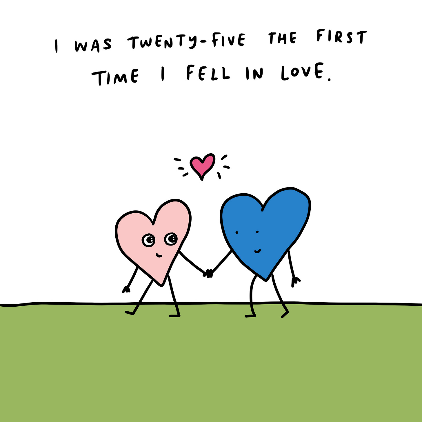 I was 25 years old the first time I fell in love.  Me and Gideon looking into each other's eyes.