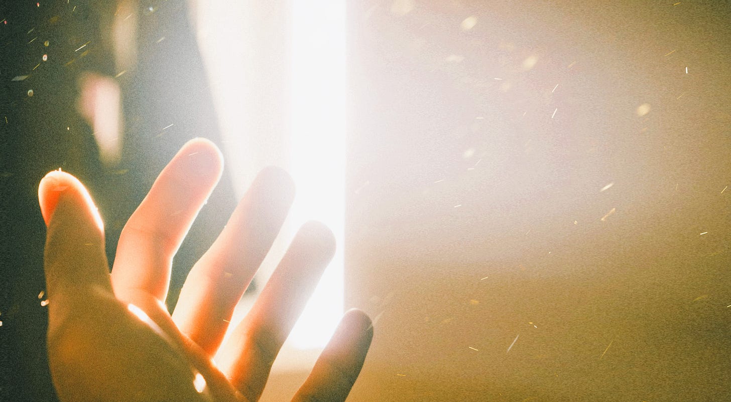 hand touching light