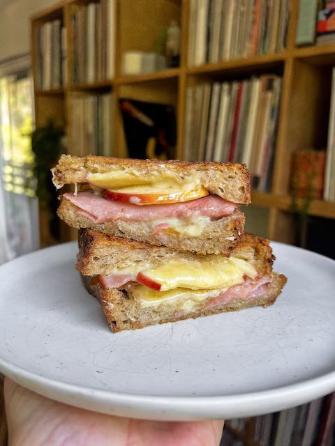 Ham & Apple Grilled Cheese with Hot Honey