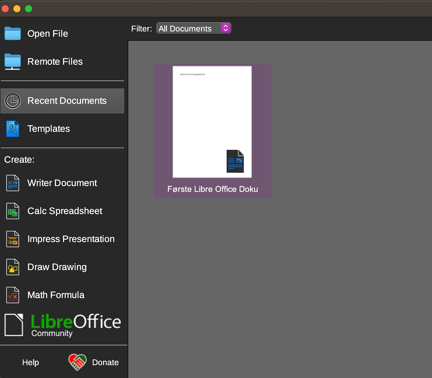 Libre Office interface