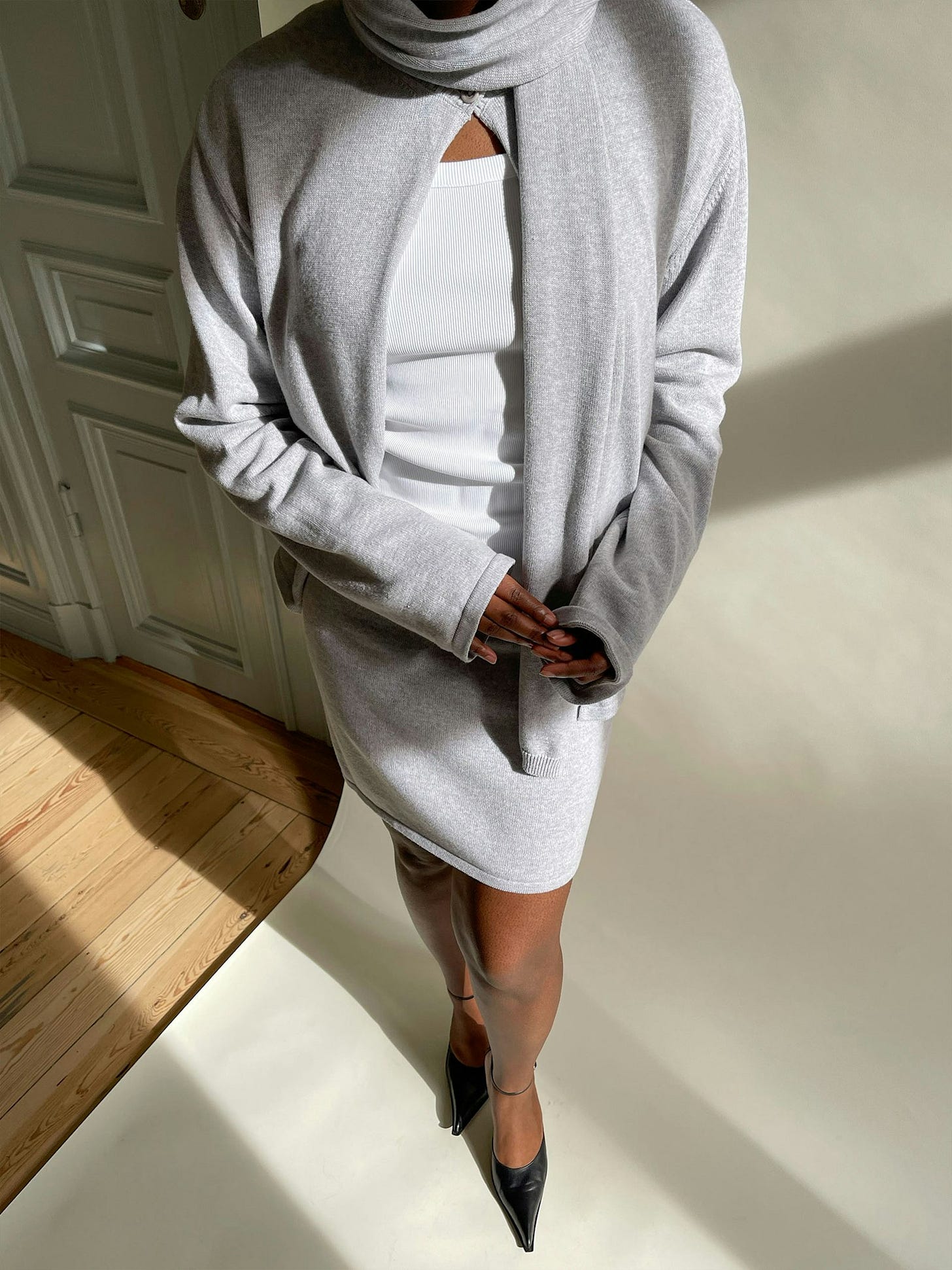 Djerf Avenue Scarf Grey Melange
