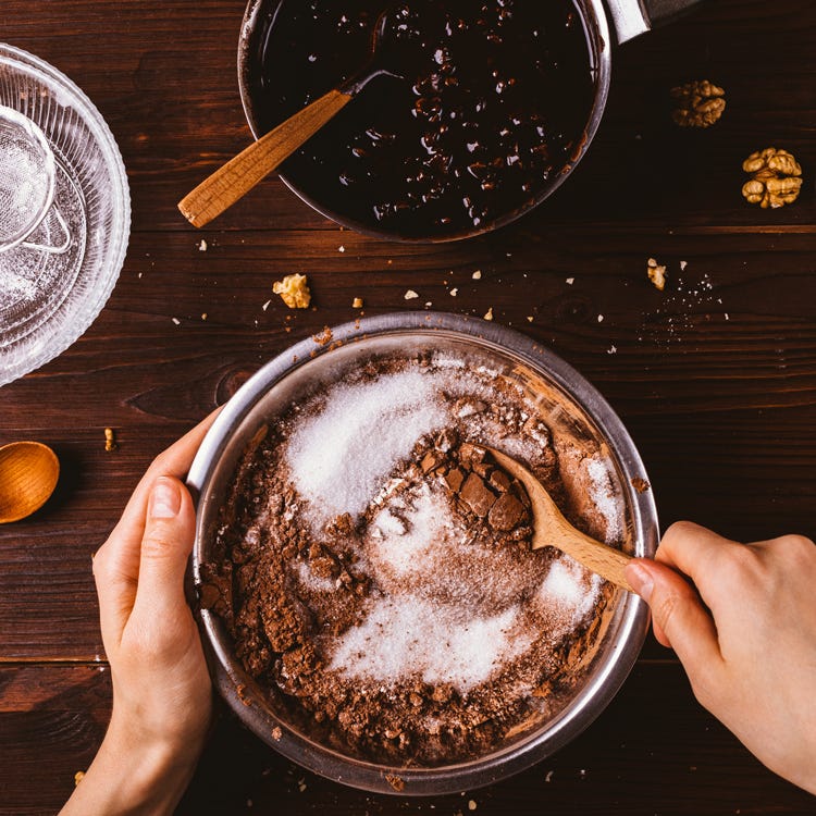 Mixing a cake as a metaphor for a writer's first draft.