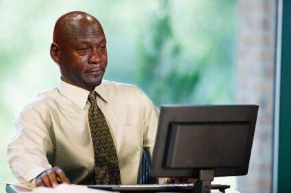 Crying Michael Jordan @ Computer Blank Template - Imgflip Crying Michael Jordan @ Computer Blank Template - Imgflip