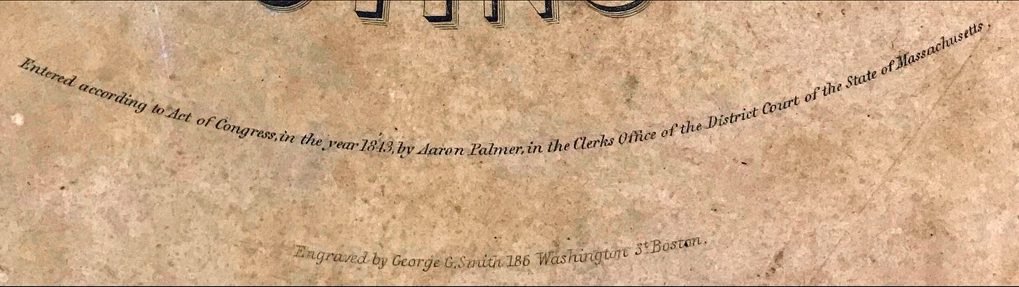 Palmer’s copyright, Front face.