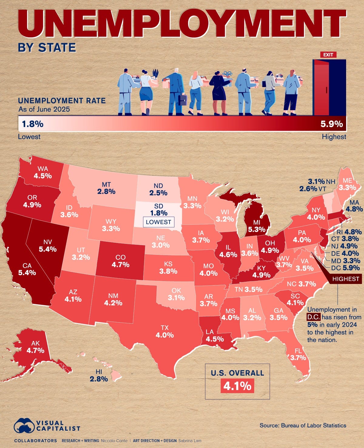 Map of unemployment rate by state Map of unemployment rate by state