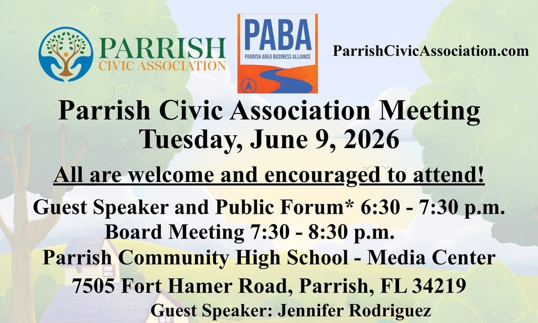Parrish Civic Association to Host Hurricane Preparedness Presentation and Award Inaugural Scholarship