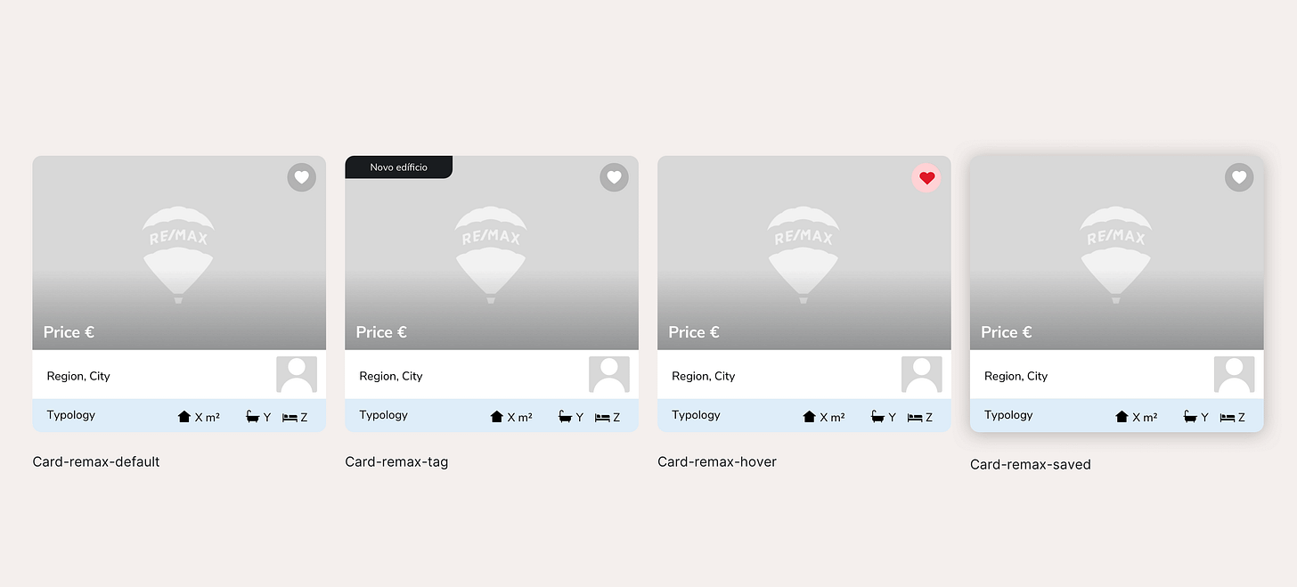 final cards designed for real estate web experience