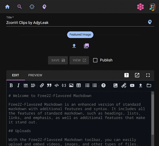 screenshot of a new ZconVi Clips zPage on free2z screenshot of a new ZconVi Clips zPage on free2z
