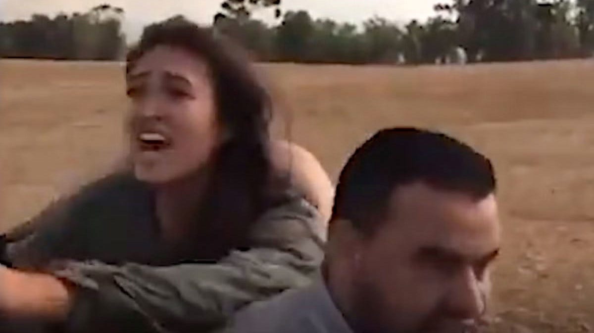 Noa Argamani: Israeli woman taken on motorcycle appears in Hamas hostage  video | Nine.com.au