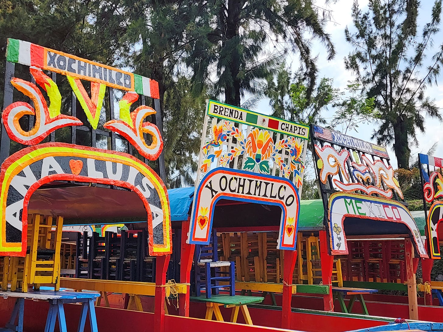 Colorful boats of Xochimilco