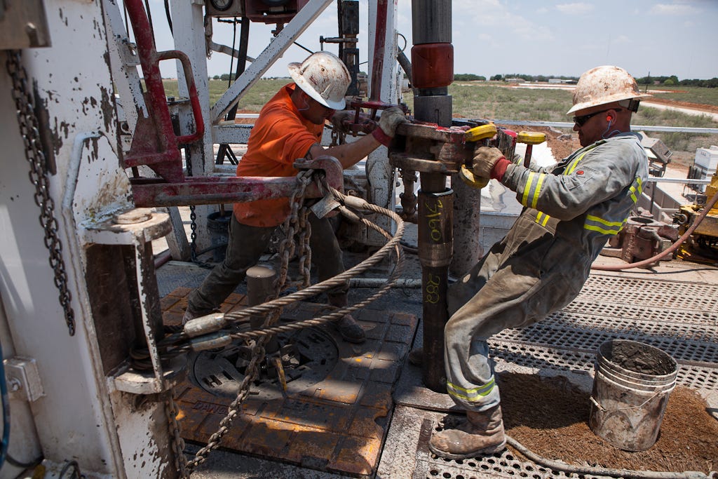 Oil rig workers