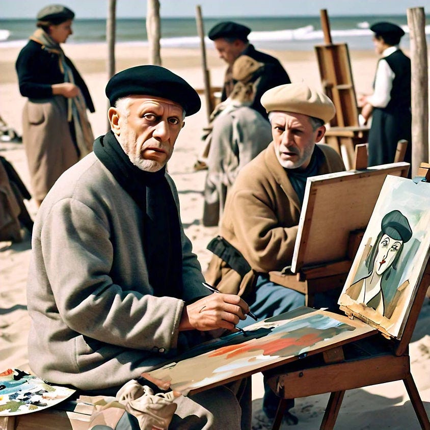 AI image of cubism movement artists including Picasso AI image of cubism movement artists including Picasso