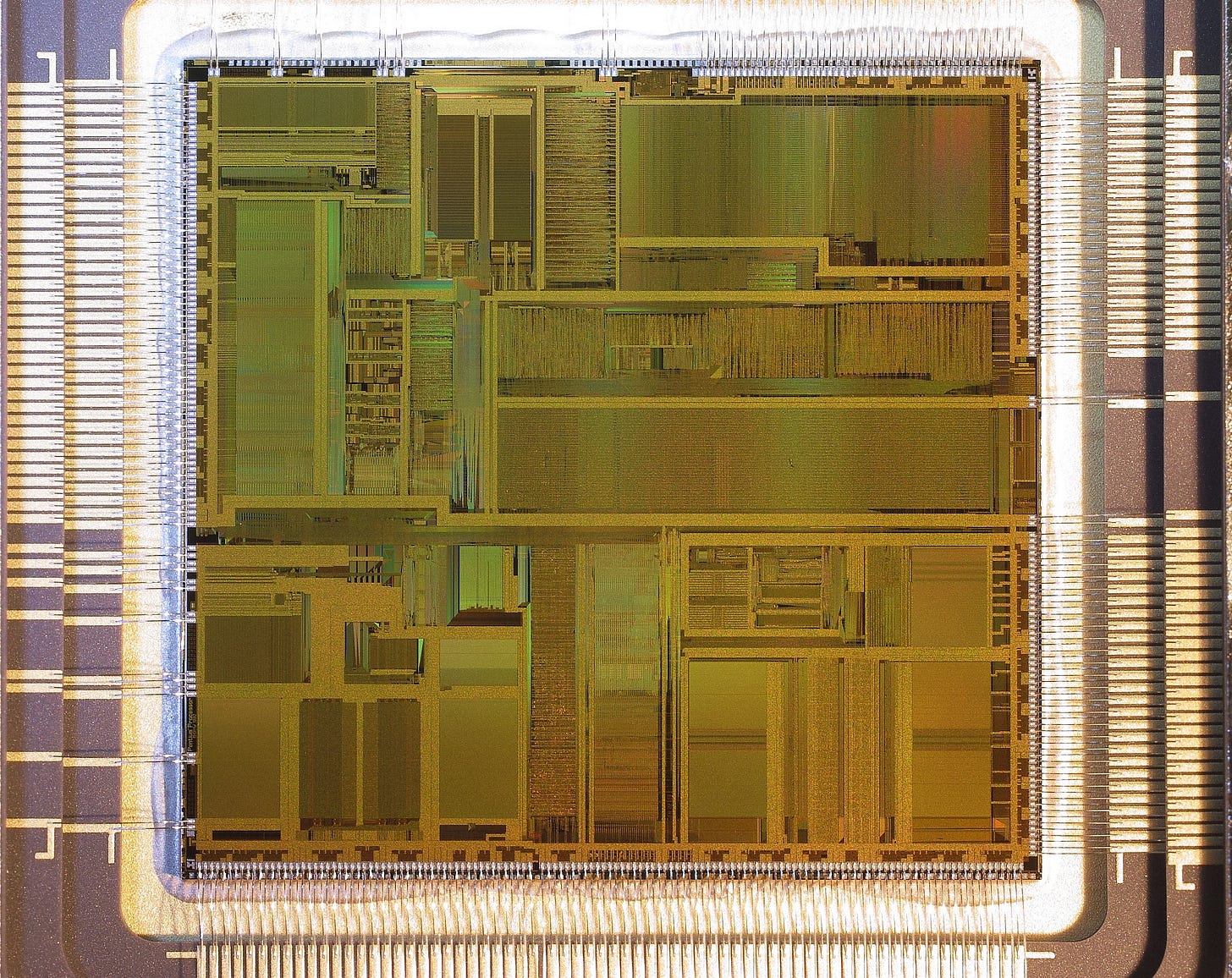 Die of an Intel Pentium A80501 processor, the P5 generation at the centre of the 1994 FDIV bug