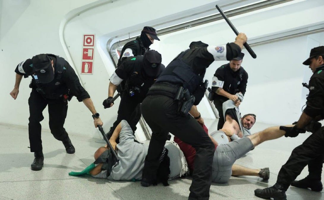 Basque Police Beat Global Sumud Flotilla Torture Survivors In Spain