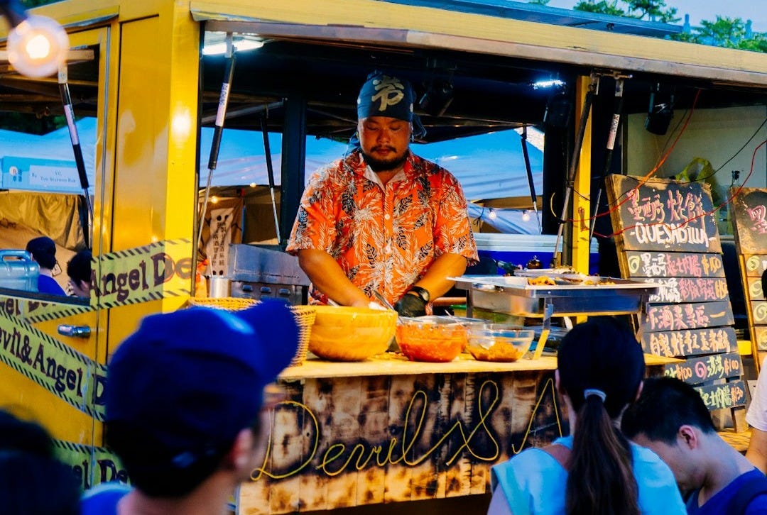 man inside food stall