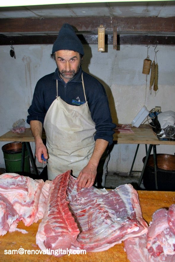 making salami