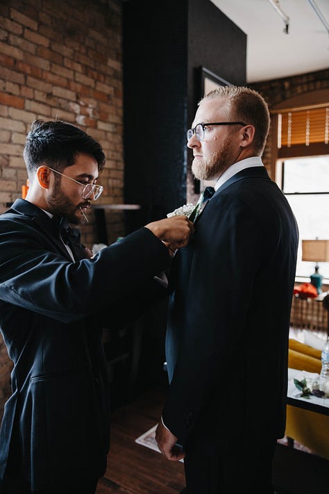 Collection of photos and faces from wedding