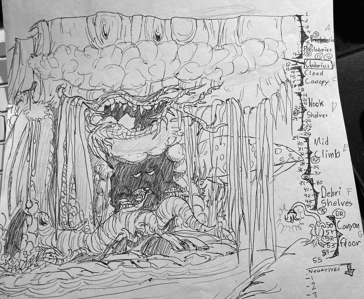 Simons doodle of Dragons Chasm Simons doodle of Dragons Chasm