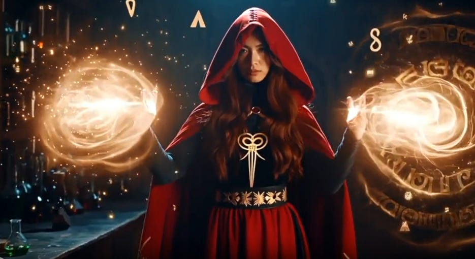 A person in a red cloak with her hands up
AI-generated content may be incorrect. A person in a red cloak with her hands up
AI-generated content may be incorrect.