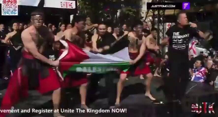 Basil the Great on X: "The PALESTINE FLAG was just RIPPED TO SHREDS on  Stage at Tommy Robinsons Unite the Kingdom Rally 🇵🇸🔥  https://t.co/ghuIPUuBAX" / X