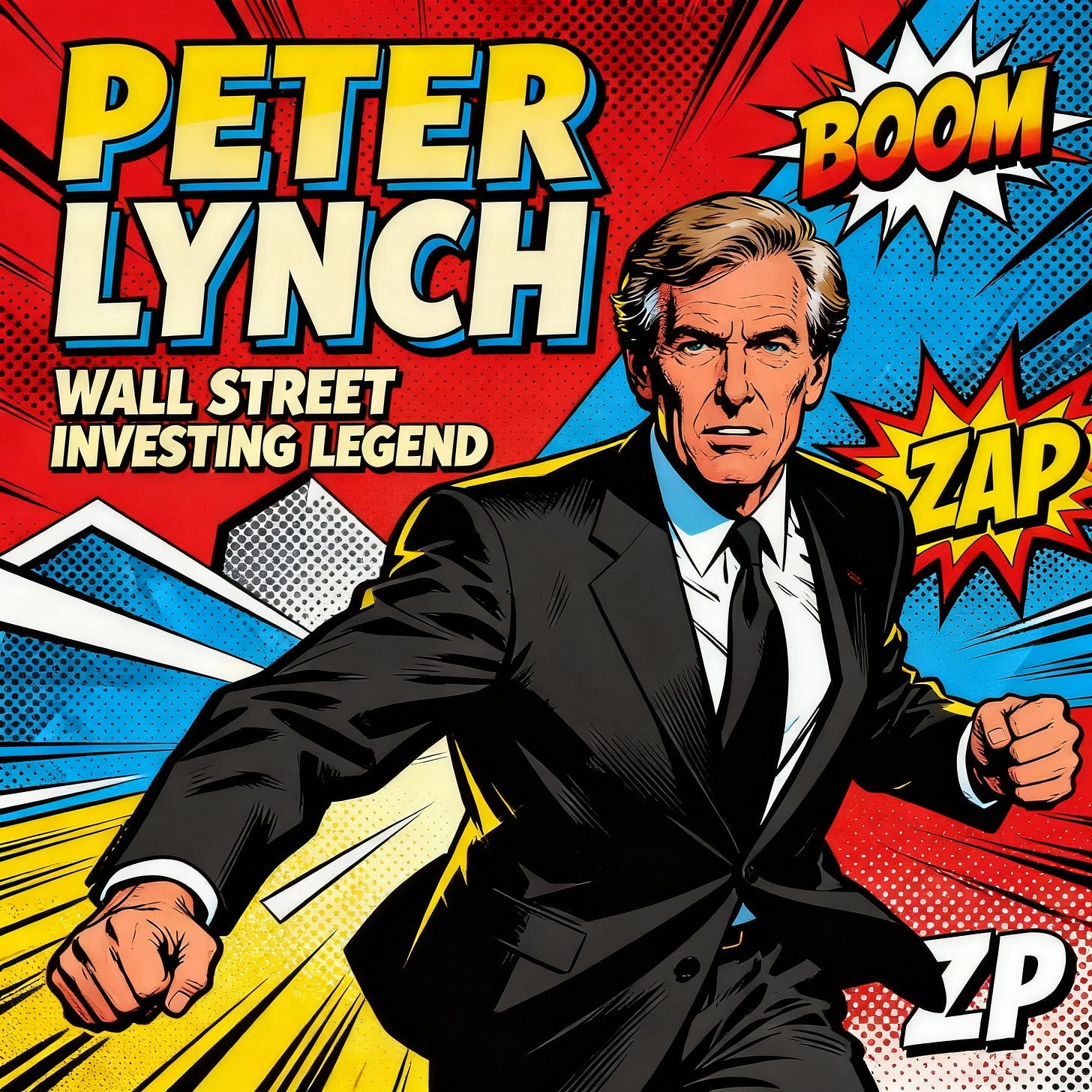 Peter Lynch en style pop-art pour illustrer la newsletter