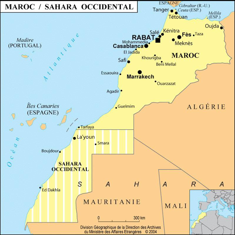 Carte du Sahara Occidental - Plusieurs cartes du pays en Afrique