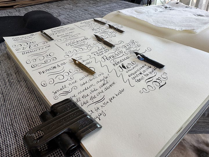 Testing fountain pen nibs