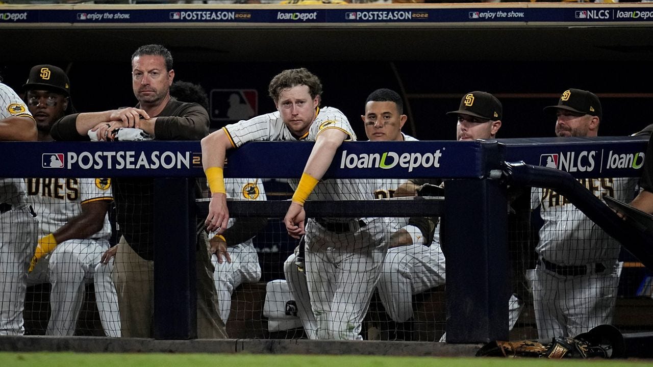 Padres' bats go silent against Phillies in NLCS opener