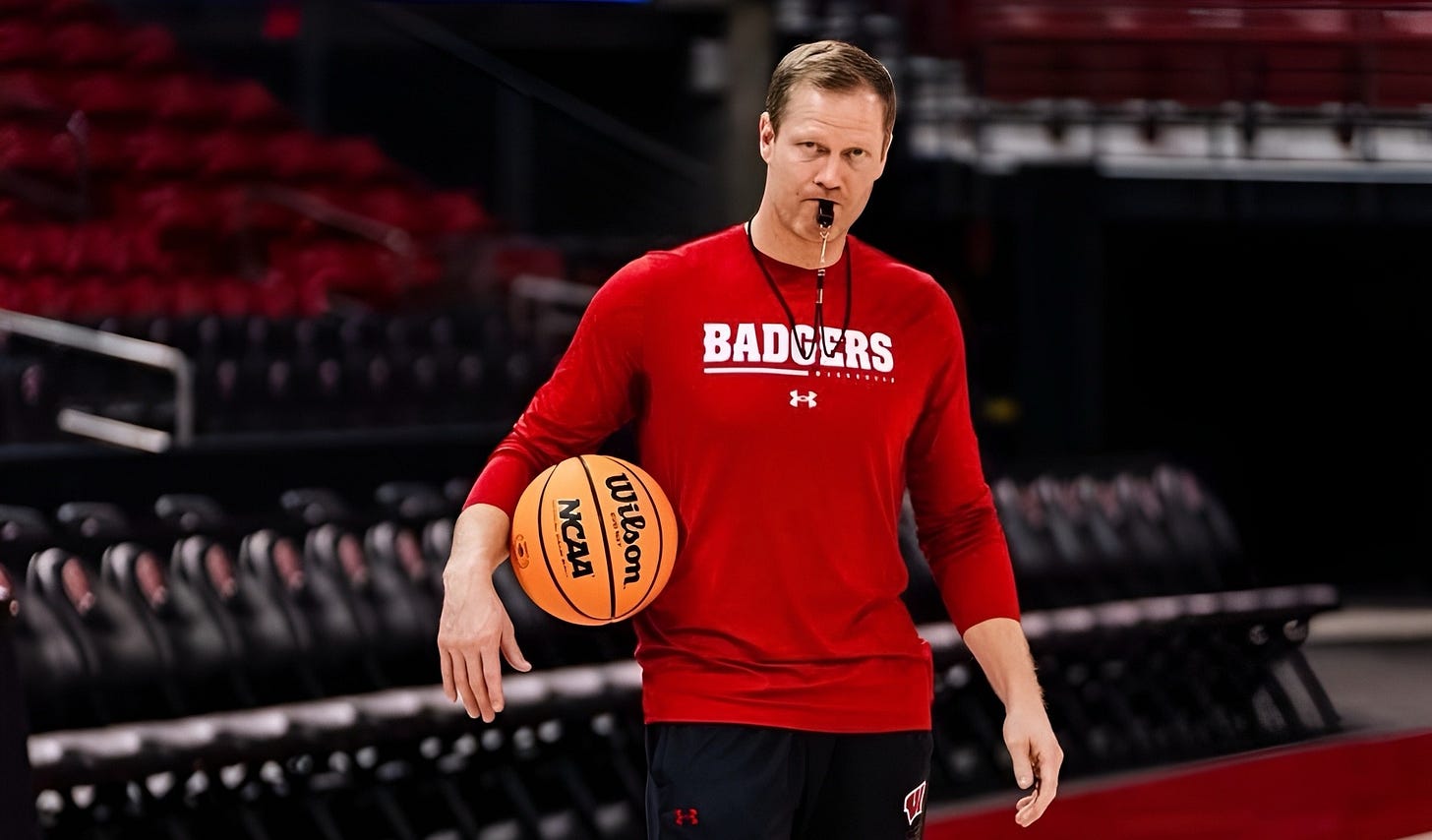 Wisconsin Badgers Associate head coach Joe Krabbenhoft on the court during practice Wisconsin Badgers Associate head coach Joe Krabbenhoft on the court during practice