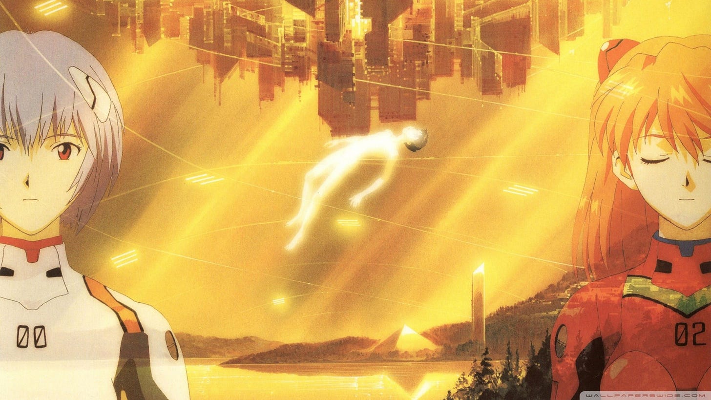 illustration, anime, Neon Genesis Evangelion, Asuka Langley Soryu, Ayanami Rei, Ikari Shinji, screenshot, computer wallpaper, mangaka