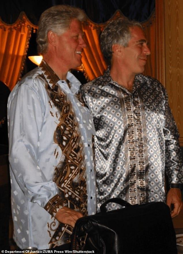 Bill Clinton and Epstein in a photograph released by the Department of Justice in December