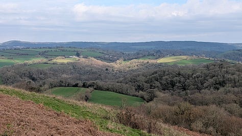 View of the rural Devon landscape