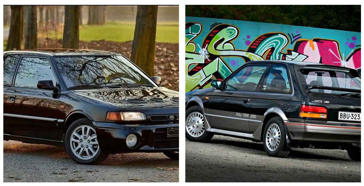 旅情 Mazda 323 Familia - GT, GTR & GTX - by Retro Car Dispatch