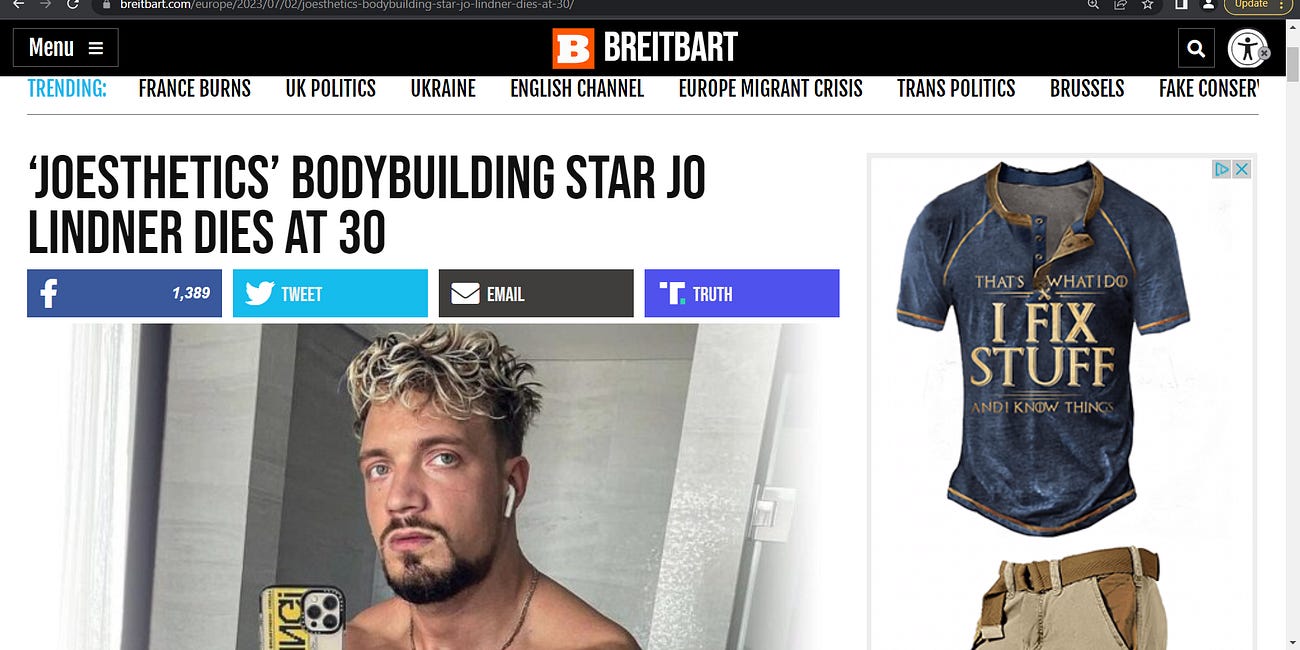 Did the mRNA technology based (underpinning) COVID gene injection vaccine (mRNA tech inventors Malone, Weissman, Kariko et al.) kill or contribute to death of Joestethics star Jo Lindner? Can we ask? 