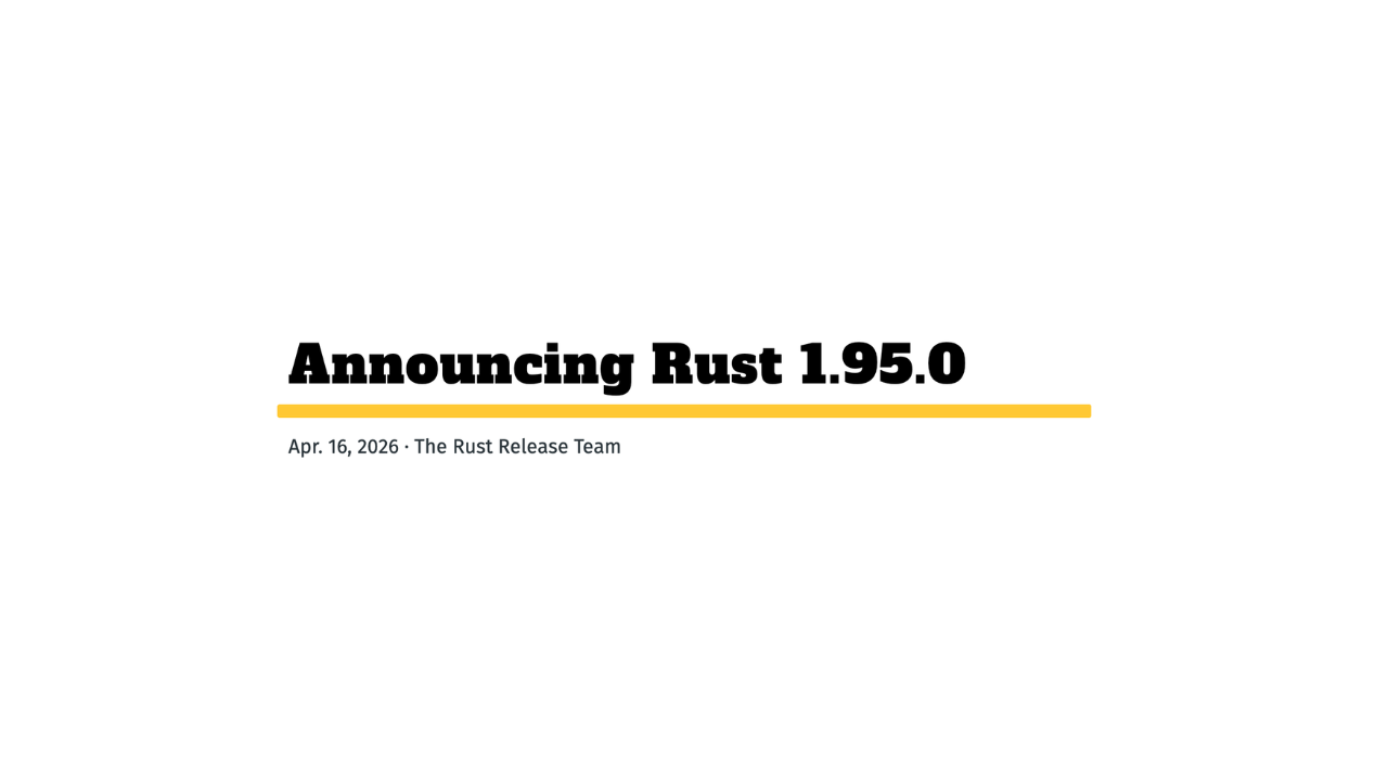 Photo: Announcing Rust 1.95.0