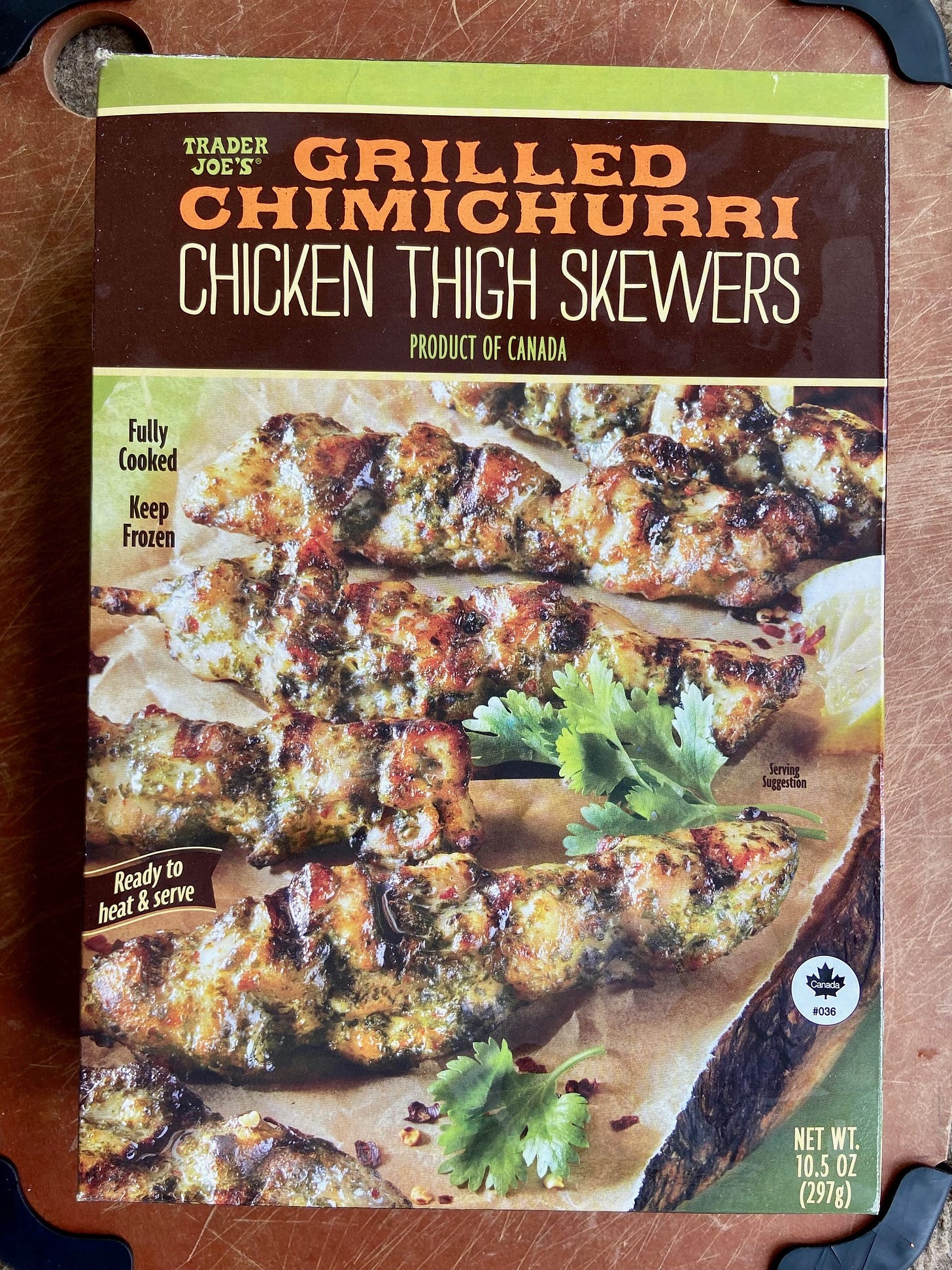 Trader Joe's Grilled Chimichurri chicken thigh skewers Trader Joe's Grilled Chimichurri chicken thigh skewers