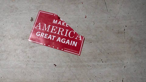 MAGA poster on the floor. MAGA poster on the floor.