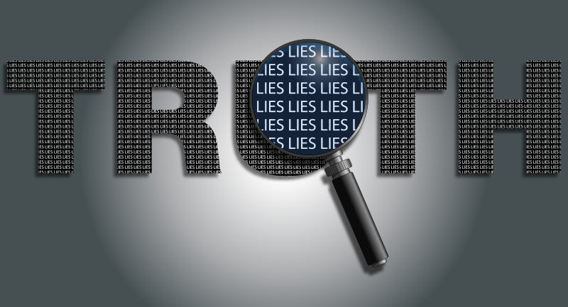 A clipart image featuring the word'TRUTH' with a magnifying glass ...