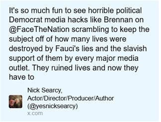 The image contains a tweet criticizing the media's handling of political issues, specifically mentioning the misinformation spread by media figures and the consequences of their actions. AI-generated content may be incorrect.