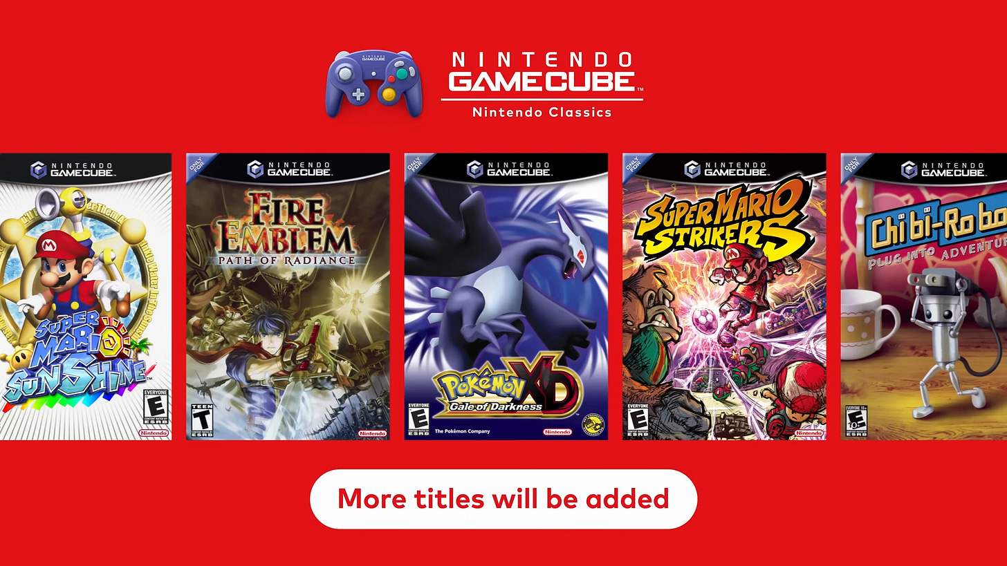 GameCube games on Nintendo Switch 2 Online + Expansion Pack