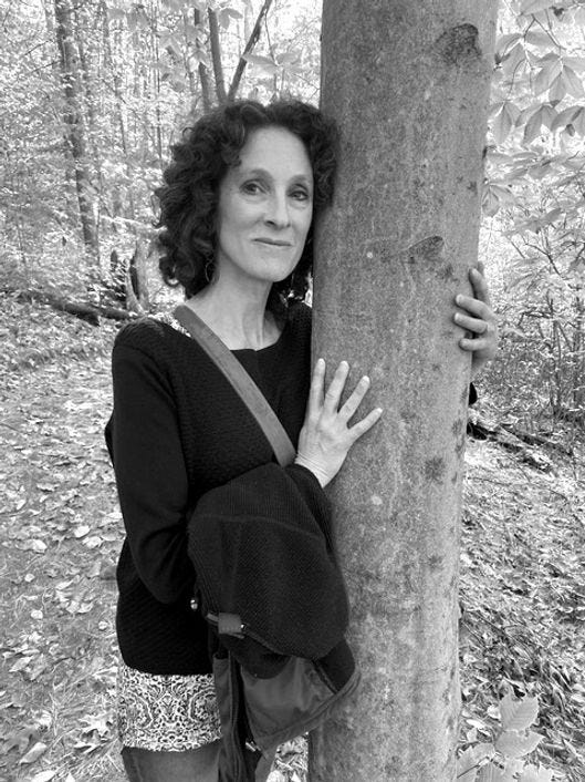 Black and white image of the author, Carole Greenfield.