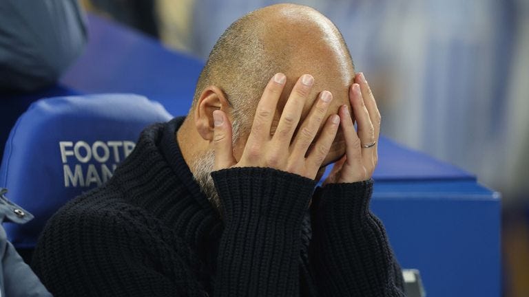 Brighton 2-1 Man City: Pep Guardiola faces his biggest challenge yet after  losing four matches in a row | Football News | Sky Sports