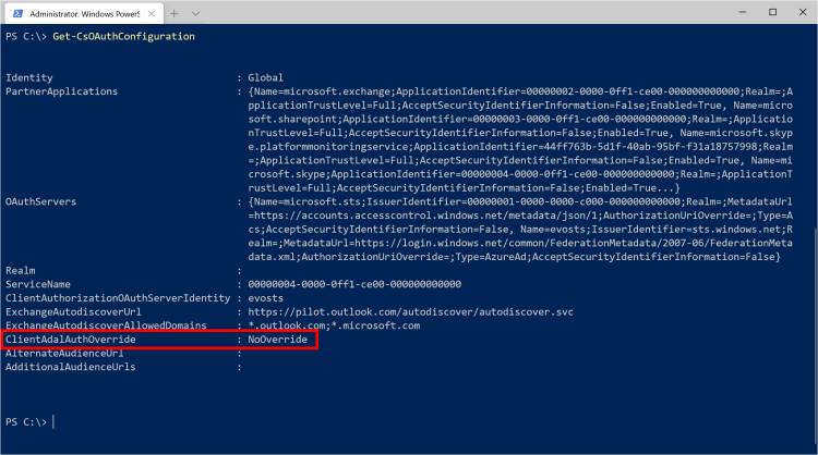 Su questo tenant la Modern Authentication è disabilitata per SFBO Su questo tenant la Modern Authentication è disabilitata per SFBO