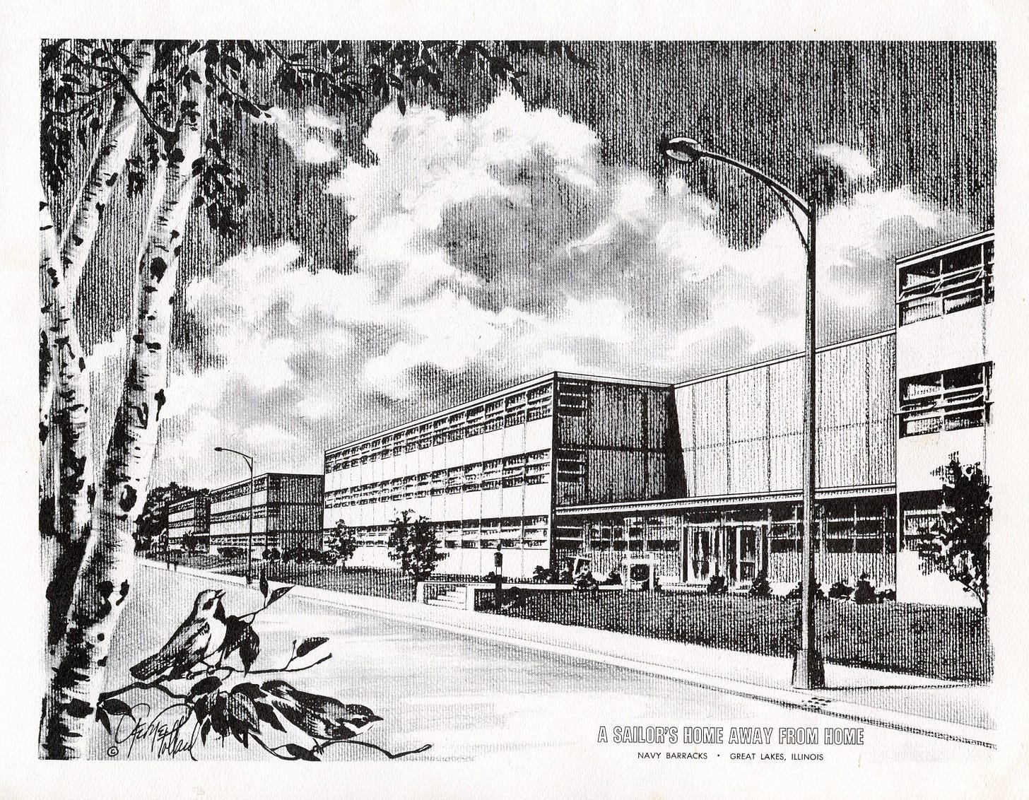 Drawing of Navy Barracks