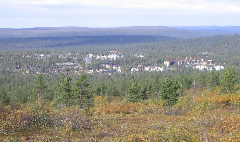 Photograph of Saariselkä, Finland, without the snow Photograph of Saariselkä, Finland, without the snow