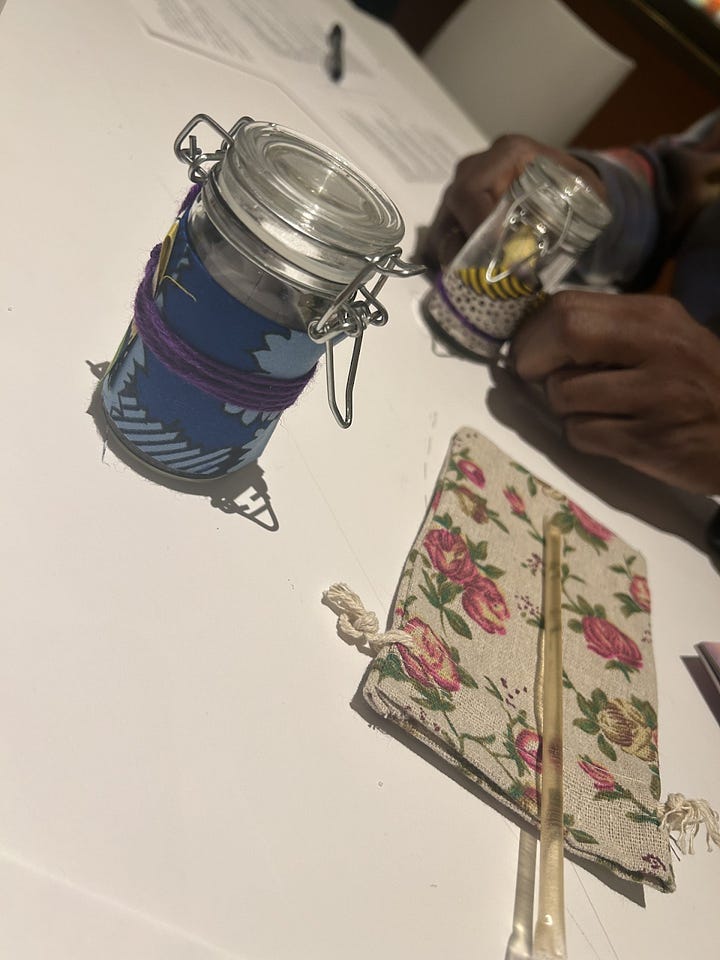 Scenes from a community workshop led by Andrea Walls as part of the Drexel Writer's Room Seeding Joy Series at the Philadelphia Art museum