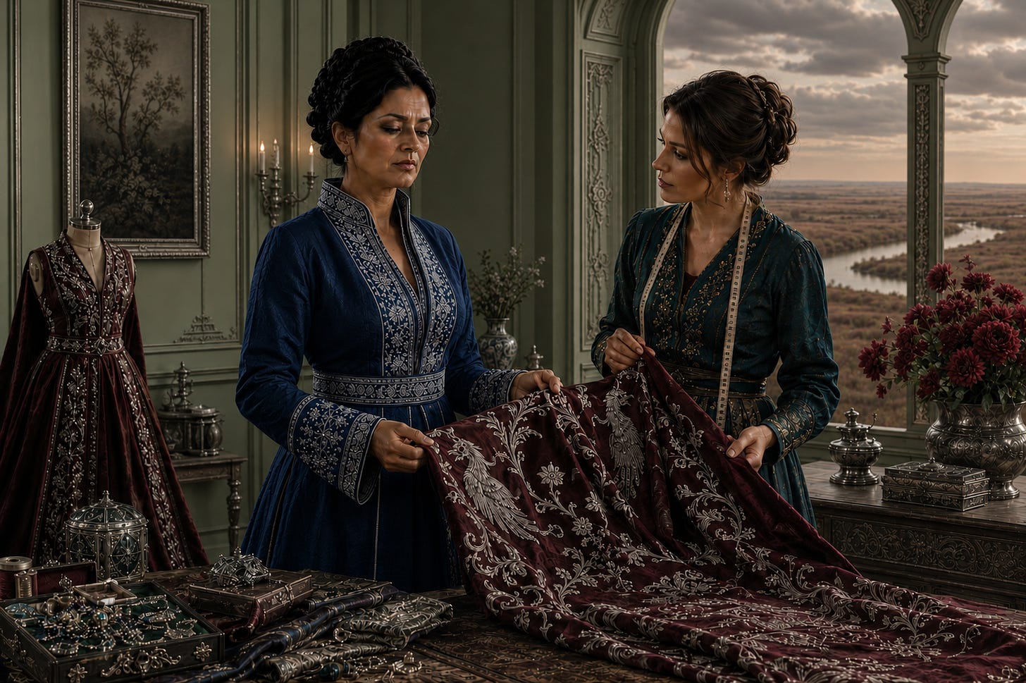 Image of Queen Penlop and seamstress.