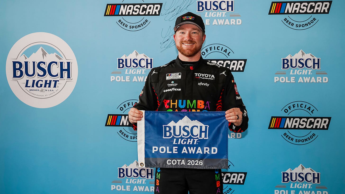 Tyler Reddick takes the pole for Sunday's DuraMax Texas Grand Prix at Circuit of the Americas over Ross Chastain. Tyler Reddick takes the pole for Sunday's DuraMax Texas Grand Prix at Circuit of the Americas over Ross Chastain.