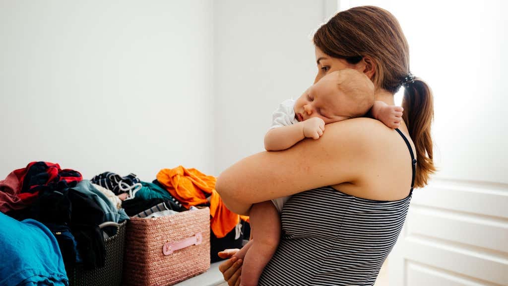 Mother holding baby