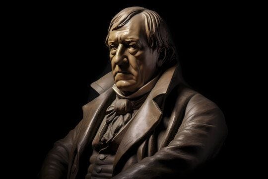 Friedrich Hegel, German philosopher of the Western world. Generative AI.